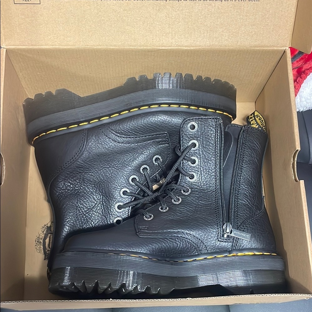 Dr. Martens Black Textured Boots